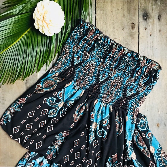 Dresses & Skirts - Brown & Turquoise maxi dress